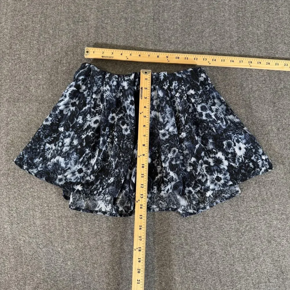 Abercrombie & Fitch Shorts Skirt Womens Medium Blue Floral Chiffon Skater Mini